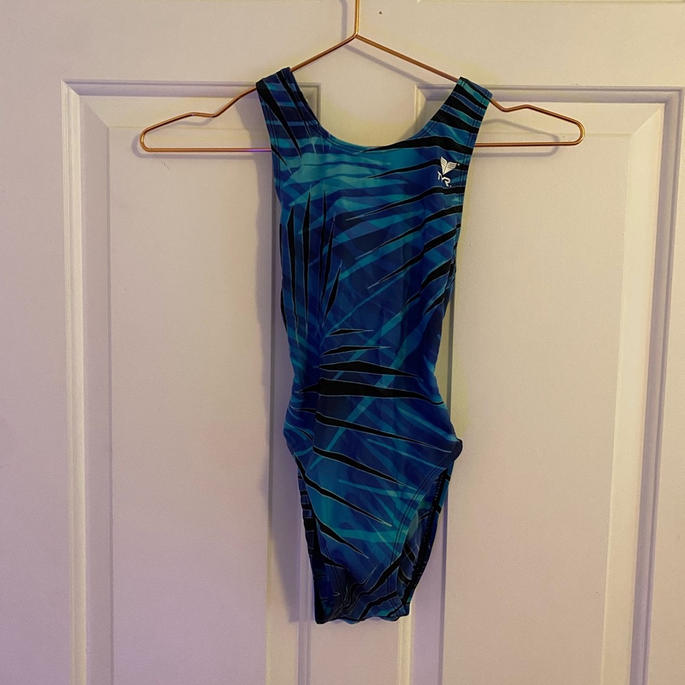 TYR Girls Vibrant Blue and Black Swimwear